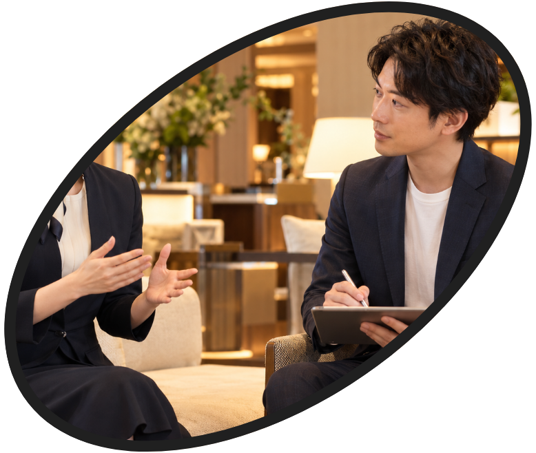 求職者と面談をするバイキャリのスタッフ